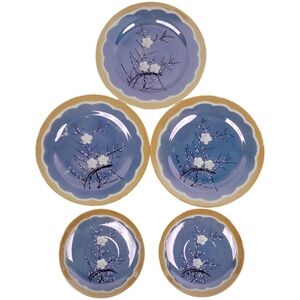 Takito TT Lusterware Cherry Blossom Plates & Saucers Hand Paint